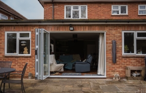 white bifold door