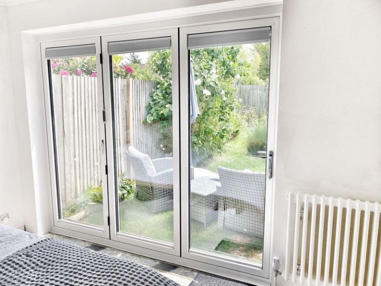 white upvc bifold doors